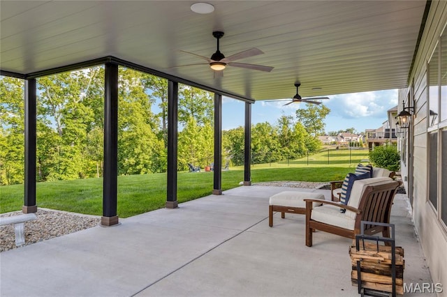 150 Westleigh Manor Dr, Wentzville, MO 63385 - view of patio / terrace featuring ceiling fan