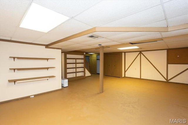 1461 Oak Bluff Ln, Kirkwood, MO 63122 - finished basement with a drop ceiling