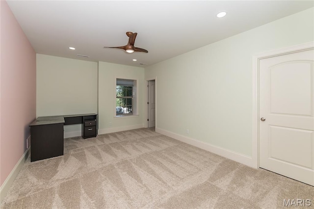 111 N Mosley Rd, Saint Louis, MO 63141 - carpeted spare room with a ceiling fan and recessed lighting