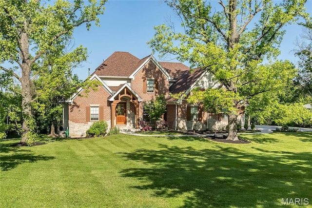 111 N Mosley Rd, Saint Louis, MO 63141 - view of front of home with a front lawn and brick siding