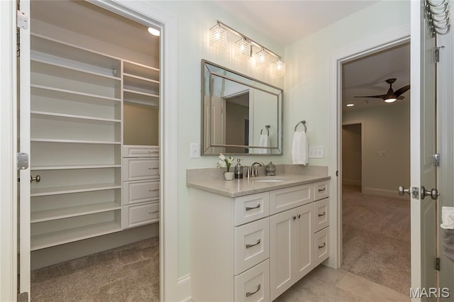 111 N Mosley Rd, Saint Louis, MO 63141 - bathroom with vanity and ceiling fan