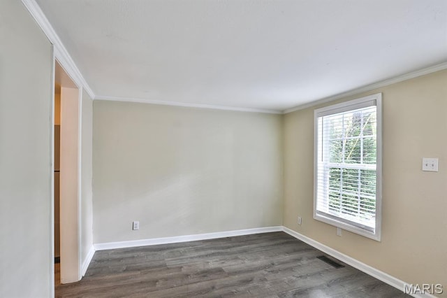 542 Meramec Station Rd Unit C, Valley Park, MO 63088 - unfurnished room featuring dark wood finished floors, ornamental molding, and baseboards