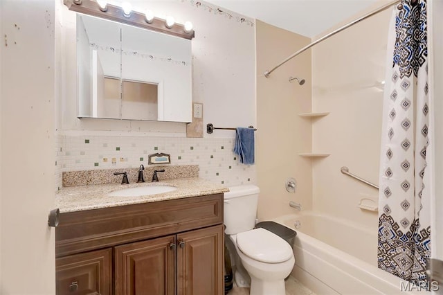 2631 Georgia Dr, Arnold, MO 63010 - full bath featuring shower / bath combination with curtain, vanity, and backsplash