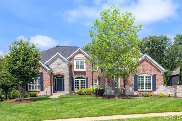 4388 Austin Pass Dr, Saint Charles, MO 63304 - traditional home with a front yard and brick siding