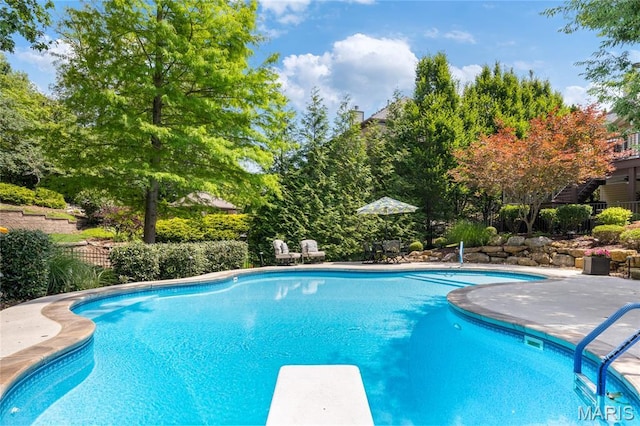 4388 Austin Pass Dr, Saint Charles, MO 63304 - view of pool featuring a diving board and a patio area