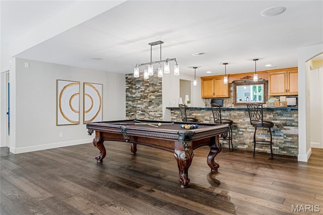4388 Austin Pass Dr, Saint Charles, MO 63304 - playroom featuring dark wood-type flooring and billiards table