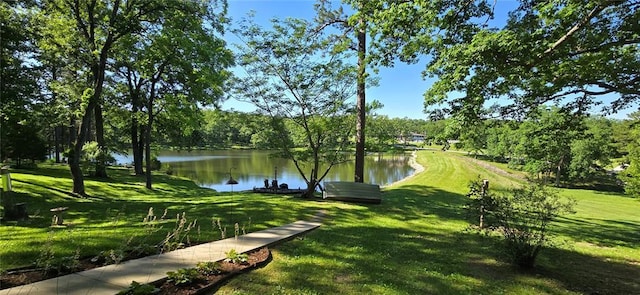 12276 Cedar Circle Dr, Saint Genevieve, MO 63670 - view of community featuring a water view and a lawn