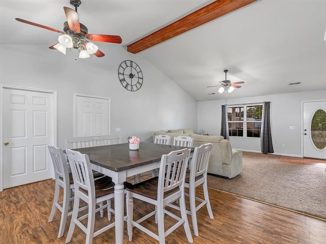 109 N 7th St, Owensville, MO 65066 - dining space featuring a ceiling fan and wood finished floors