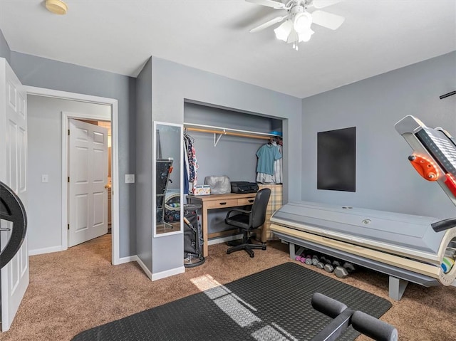 109 N 7th St, Owensville, MO 65066 - office with carpet, a ceiling fan, and baseboards