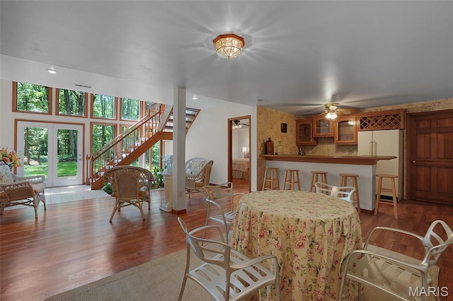 238 Skyway Dr, New Haven, MO 63068 - dining space featuring healthy amount of natural light, wood finished floors, and a ceiling fan