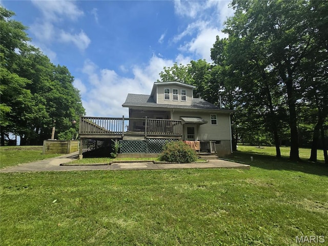 175 State Route 4, Saint Jacob, IL 62281 - back of property featuring a deck and a yard