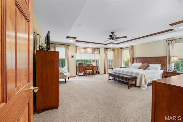 22 Fox Valley Ct, Lake St Louis, MO 63367 - bedroom with a raised ceiling, light carpet, and recessed lighting