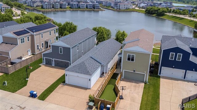 1021 Kilderkin Way, Saint Charles, MO 63301 - aerial view of residential area featuring a large body of water