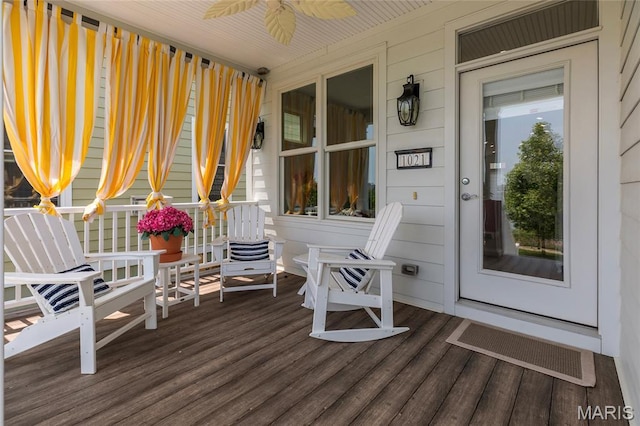 1021 Kilderkin Way, Saint Charles, MO 63301 - porch featuring a ceiling fan