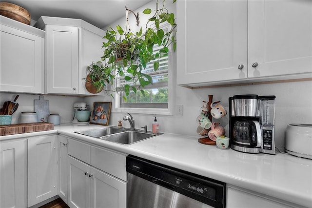 170 Parklane Dr, Cape Girardeau, MO 63701 - kitchen with dishwasher, a sink, light countertops, and white cabinets