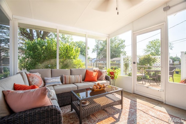 4319 Sinnwell Dr, Saint Louis, MO 63123 - sunroom / solarium featuring an outdoor living space and a ceiling fan