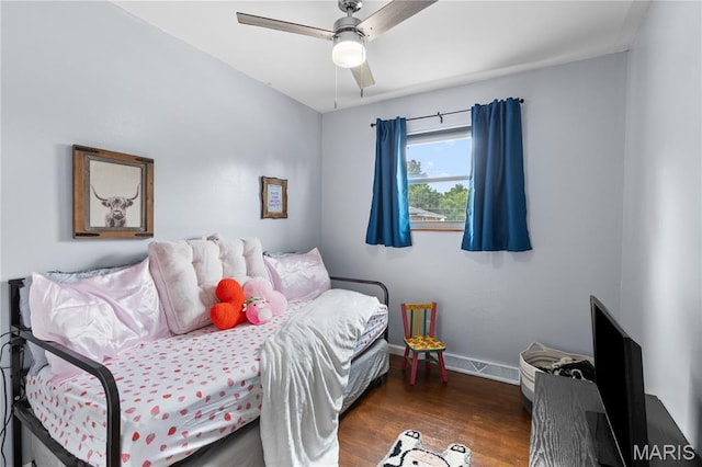 1998 Ridgeway Dr, Arnold, MO 63010 - bedroom featuring wood finished floors, baseboards, and a ceiling fan