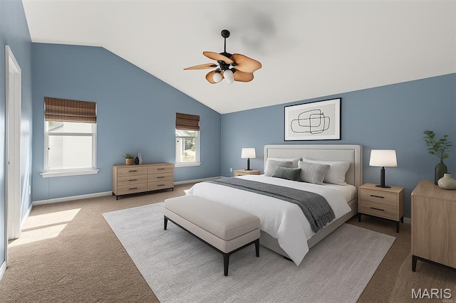 122 Tennessee Walker Way, Saint Peters, MO 63376 - carpeted bedroom with lofted ceiling, a ceiling fan, and baseboards