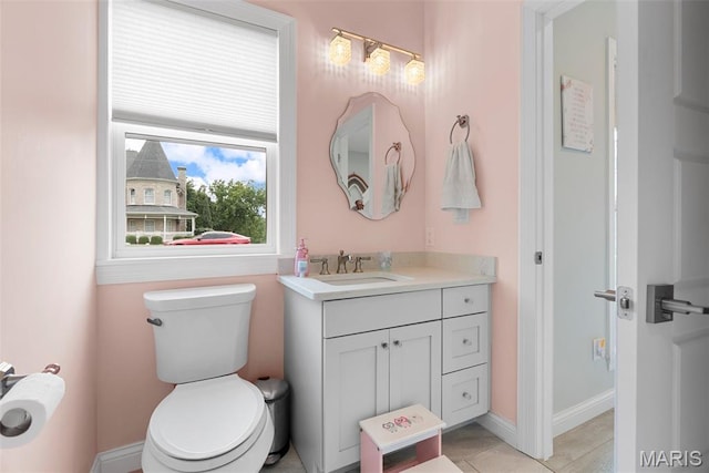 116 Brian Trl, Arnold, MO 63010 - bathroom featuring vanity, toilet, tile patterned floors, and baseboards