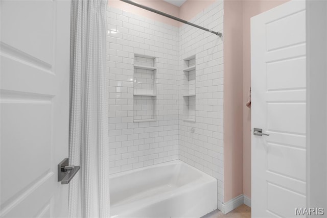 116 Brian Trl, Arnold, MO 63010 - bathroom featuring shower / tub combo with curtain and baseboards