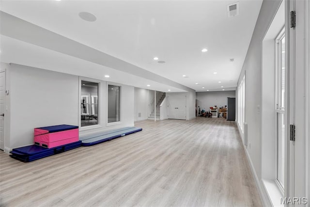 116 Brian Trl, Arnold, MO 63010 - workout room with light wood-style floors, recessed lighting, and baseboards