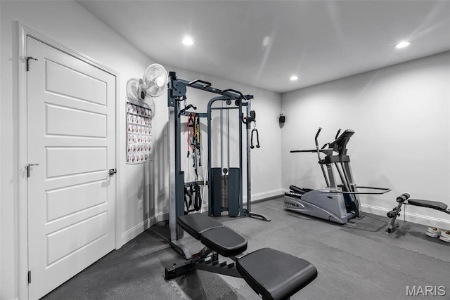 116 Brian Trl, Arnold, MO 63010 - exercise room with baseboards and recessed lighting