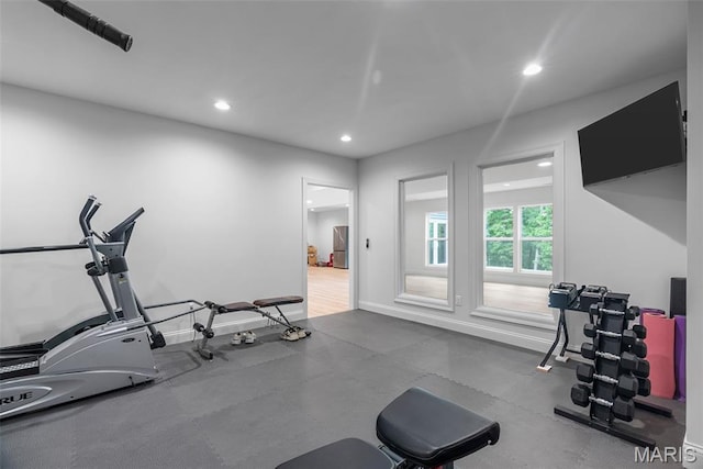 116 Brian Trl, Arnold, MO 63010 - workout area featuring recessed lighting and baseboards