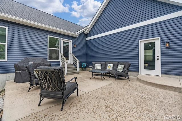 116 Brian Trl, Arnold, MO 63010 - view of patio featuring entry steps, an outdoor living space, and grilling area