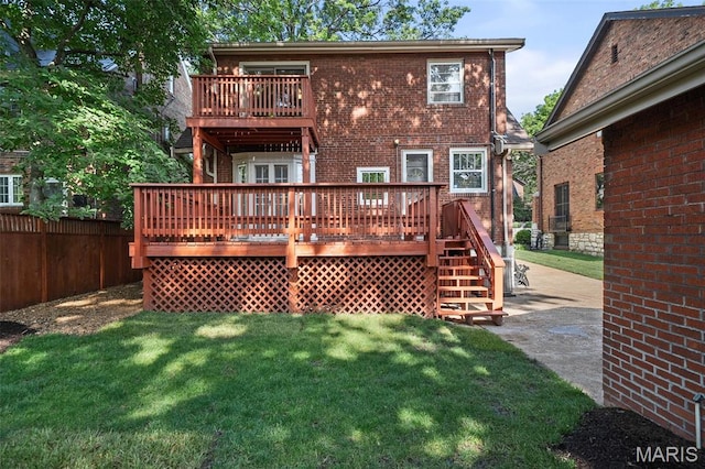 436 W Point Ct, Saint Louis, MO 63130 - rear view of house featuring brick siding and a deck