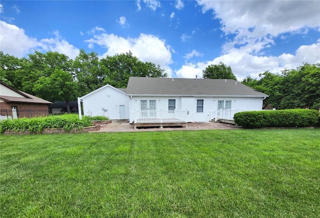 103 Northview Dr, Collinsville, IL 62234 - back of property featuring a deck and a lawn