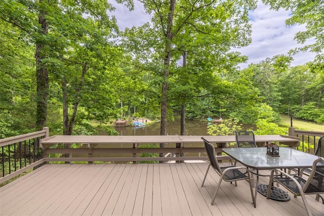 2441 Alpine Lake Dr, Innsbrook, MO 63390 - wooden deck featuring outdoor dining space