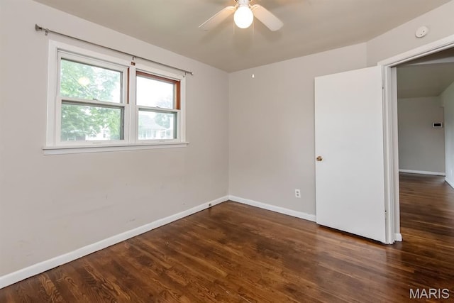 190 Anistasia Dr, Saint Louis, MO 63135 - spare room featuring wood finished floors, ceiling fan, baseboards, and a smoke detector