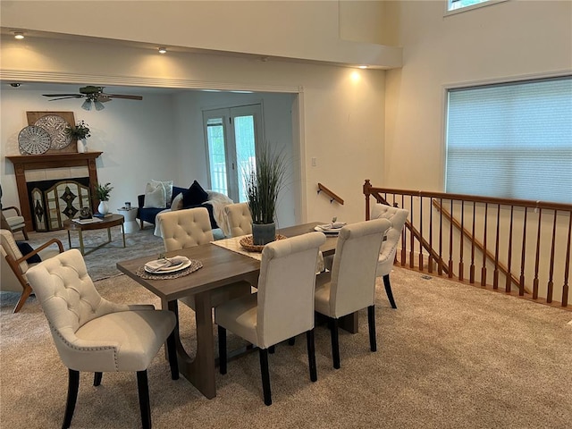 1059 Wolf Crk, Staunton, IL 62088 - dining space with light colored carpet and ceiling fan
