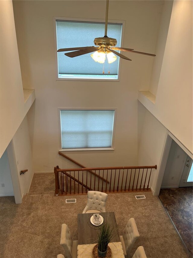 1059 Wolf Crk, Staunton, IL 62088 - carpeted living area with ceiling fan