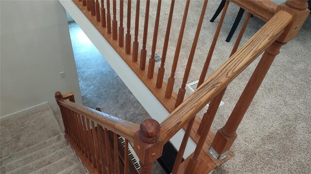 1059 Wolf Crk, Staunton, IL 62088 - stairway featuring carpet flooring