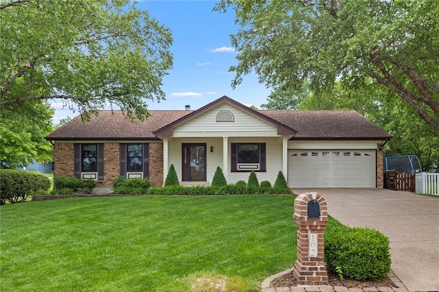 102 S Willow Grove Ct, Saint Peters, MO 63376 - single story home featuring a garage, brick siding, driveway, and a shingled roof