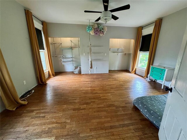 10321 Old 79, Hannibal, MO 63401 - unfurnished bedroom featuring wood finished floors and ceiling fan