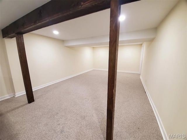 3 Janney Cir, Canton, MO 63435 - finished below grade area featuring carpet flooring, recessed lighting, and baseboards