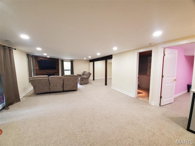 3 Janney Cir, Canton, MO 63435 - carpeted living room featuring recessed lighting and baseboards