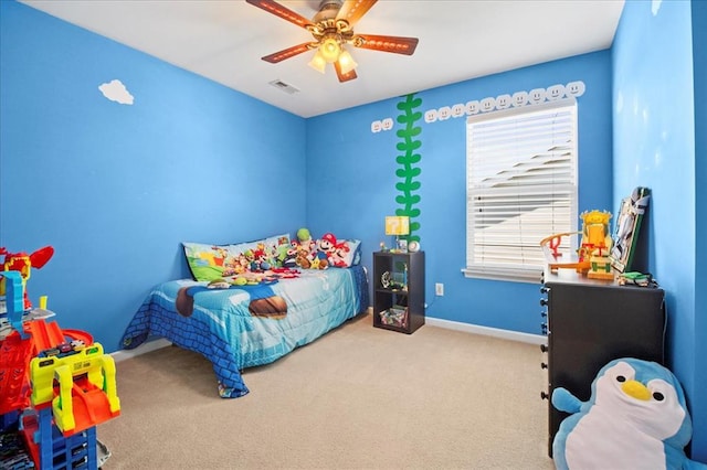 1406 Tisbury Cir, Ofallon, MO 63366 - carpeted bedroom with baseboards and ceiling fan