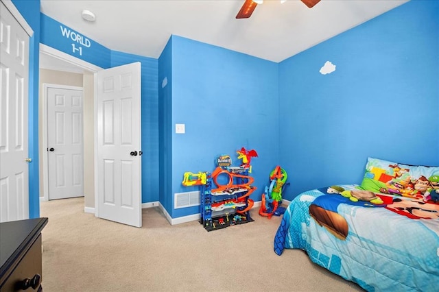 1406 Tisbury Cir, Ofallon, MO 63366 - carpeted bedroom featuring baseboards and ceiling fan
