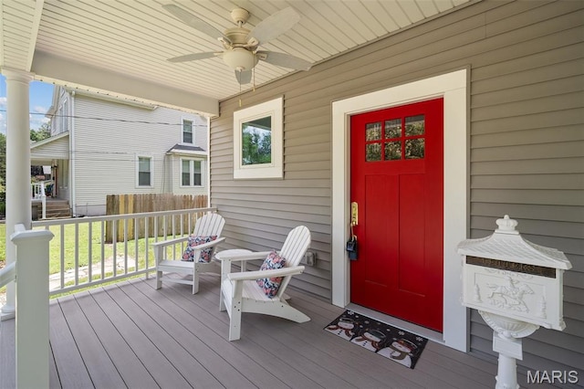 102 Portland Ter, Webster Groves, MO 63119 - porch featuring ceiling fan