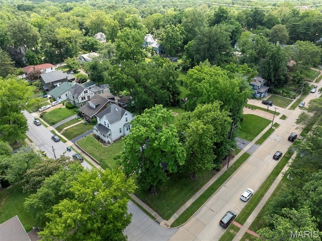 102 Portland Ter, Webster Groves, MO 63119 - aerial overview of property's location featuring a heavily wooded area