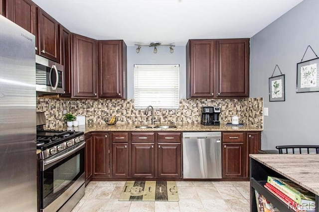 804 Tavalon Ave, Rock Hill, MO 63119 - kitchen featuring stainless steel appliances, decorative backsplash, and light stone counters
