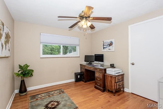 804 Tavalon Ave, Rock Hill, MO 63119 - office with light wood finished floors and a ceiling fan