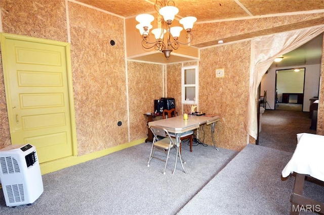 1116 E Springfield Rd, Sullivan, MO 63080 - carpeted dining area with a chandelier