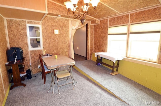 1116 E Springfield Rd, Sullivan, MO 63080 - carpeted dining area featuring a chandelier