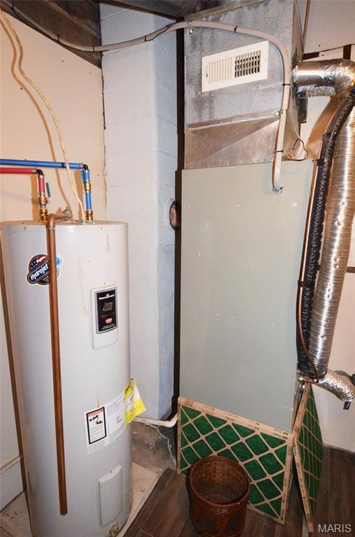 1116 E Springfield Rd, Sullivan, MO 63080 - utility room featuring water heater and heating unit