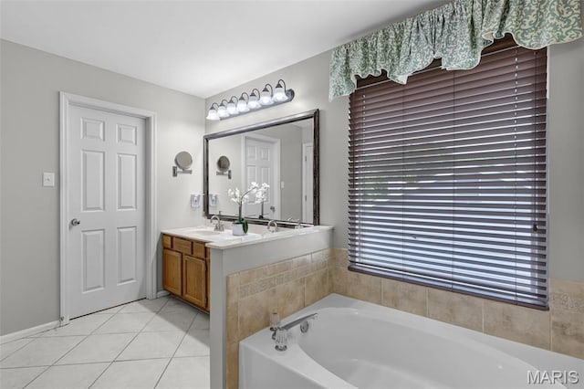 4667 Meramec Blvd, Eureka, MO 63025 - full bath with a garden tub, vanity, and tile patterned floors