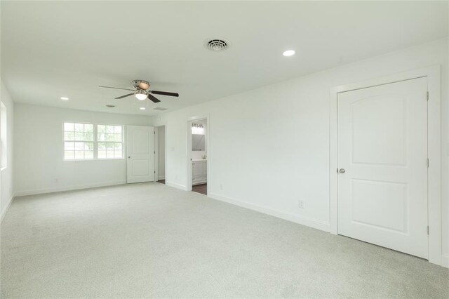 702 E Warren St, Bunker Hill, IL 62014 - carpeted empty room featuring ceiling fan, baseboards, and recessed lighting